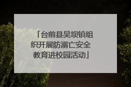 台前县吴坝镇组织开展防溺亡安全教育进校园活动