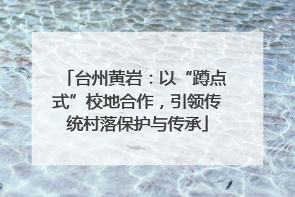 台州黄岩：以“蹲点式”校地合作，引领传统村落保护与传承
