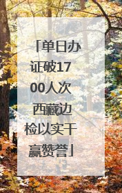 单日办证破1700人次 西藏边检以实干赢赞誉