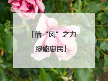 借“风”之力 绿能惠民