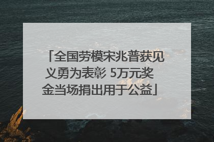 全国劳模宋兆普获见义勇为表彰 5万元奖金当场捐出用于公益