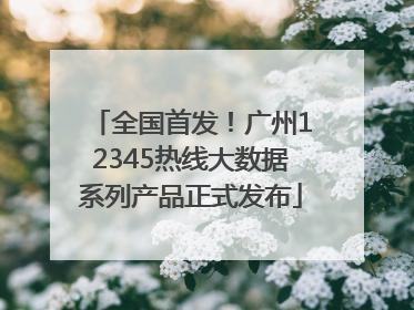全国首发！广州12345热线大数据系列产品正式发布