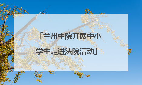 兰州中院开展中小学生走进法院活动