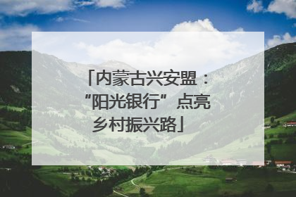 内蒙古兴安盟：“阳光银行”点亮乡村振兴路