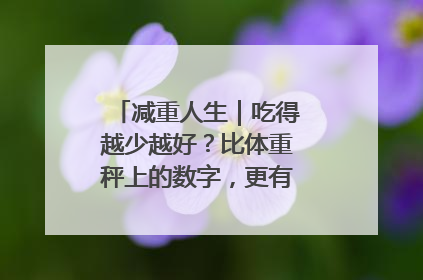 减重人生｜吃得越少越好？比体重秤上的数字，更有意义的是什么？