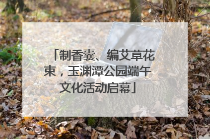 制香囊、编艾草花束，玉渊潭公园端午文化活动启幕