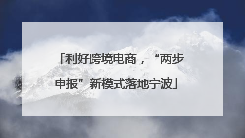利好跨境电商，“两步申报”新模式落地宁波