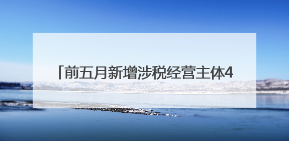 前五月新增涉税经营主体48.15万户 四川涉税经营主体达534.99万户