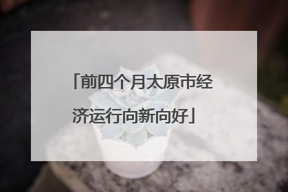 前四个月太原市经济运行向新向好