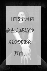 前5个月内蒙古完成防沙治沙900余万亩
