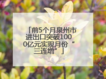 前5个月泉州市进出口突破1000亿元实现月份“三连增”