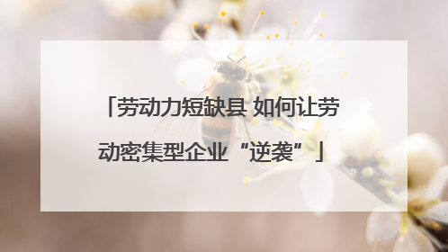 劳动力短缺县 如何让劳动密集型企业“逆袭”
