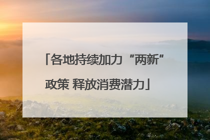 各地持续加力“两新”政策 释放消费潜力