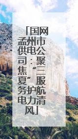 国网孟州市供电公司：聚焦“三夏”服务护航电力清风