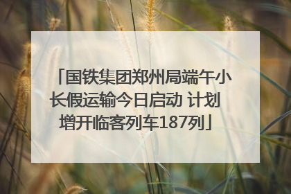 国铁集团郑州局端午小长假运输今日启动 计划增开临客列车187列