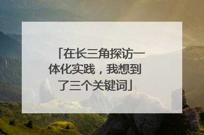 在长三角探访一体化实践，我想到了三个关键词