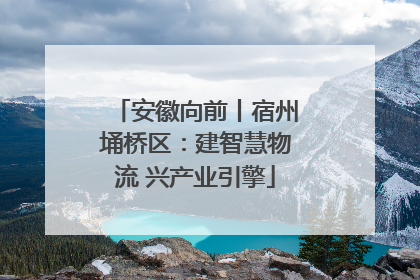 安徽向前丨宿州埇桥区：建智慧物流 兴产业引擎