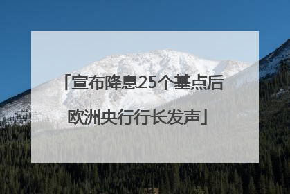 宣布降息25个基点后 欧洲央行行长发声