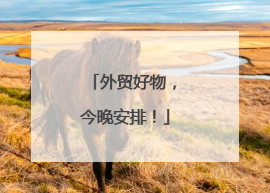 外贸好物，今晚安排！