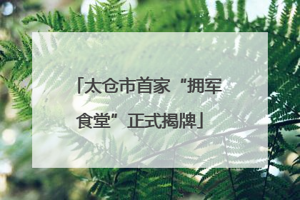 太仓市首家“拥军食堂”正式揭牌