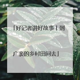 好记者讲好故事丨到广袤的乡村田间去