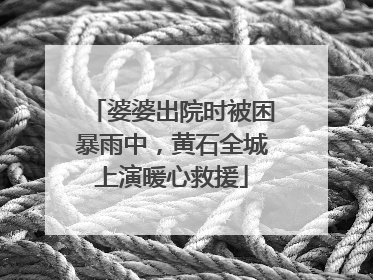 婆婆出院时被困暴雨中，黄石全城上演暖心救援