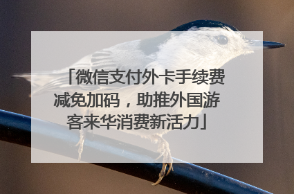 微信支付外卡手续费减免加码，助推外国游客来华消费新活力