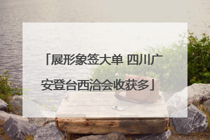 展形象签大单 四川广安登台西洽会收获多