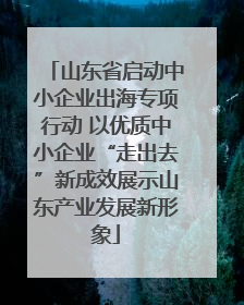 山东省启动中小企业出海专项行动 以优质中小企业“走出去”新成效展示山东产业发展新形象