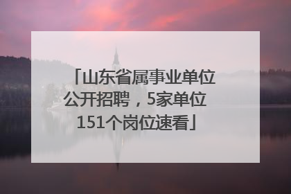山东省属事业单位公开招聘，5家单位151个岗位速看