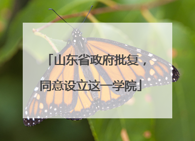 山东省政府批复，同意设立这一学院