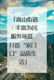 嵩山街道：丰富为民服务场景 打造“家门口”品质生活