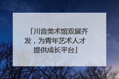 川音美术馆双展齐发，为青年艺术人才提供成长平台
