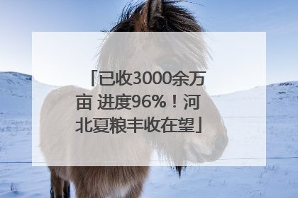 已收3000余万亩 进度96%！河北夏粮丰收在望