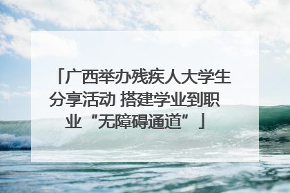 广西举办残疾人大学生分享活动 搭建学业到职业“无障碍通道”