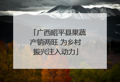 广西昭平县果蔬产销两旺 为乡村振兴注入动力