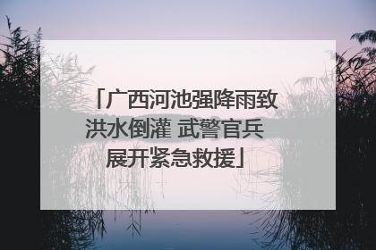 广西河池强降雨致洪水倒灌 武警官兵展开紧急救援