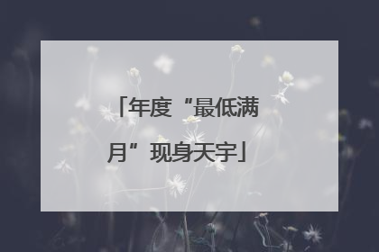 年度“最低满月”现身天宇