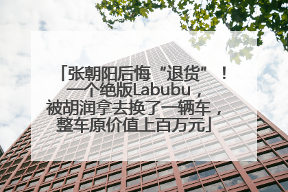 张朝阳后悔“退货”！一个绝版Labubu，被胡润拿去换了一辆车，整车原价值上百万元
