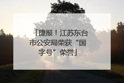捷报！江苏东台市公安局荣获“国字号”荣誉