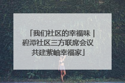 我们社区的幸福味｜碧潭社区三方联席会议共建紫岫幸福家