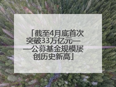 截至4月底首次突破33万亿元——公募基金规模屡创历史新高