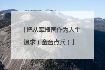 把从军报国作为人生追求（金台点兵）
