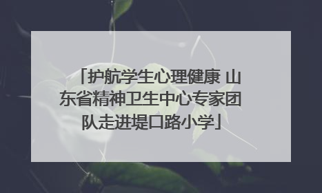 护航学生心理健康 山东省精神卫生中心专家团队走进堤口路小学