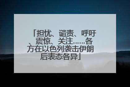 担忧、谴责、呼吁、震惊、关注……各方在以色列袭击伊朗后表态各异