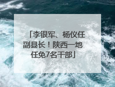 李银军、杨仪任副县长！陕西一地任免7名干部