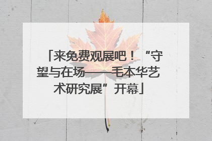 来免费观展吧！“守望与在场——毛本华艺术研究展”开幕