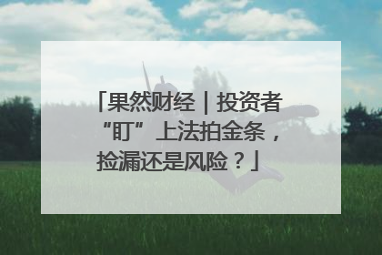 果然财经｜投资者“盯”上法拍金条，捡漏还是风险？