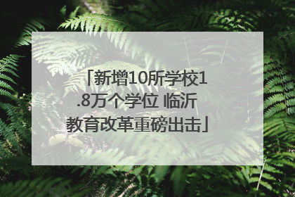 新增10所学校1.8万个学位 临沂教育改革重磅出击