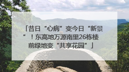 昔日“心病”变今日“新景”！东高地万源南里26栋楼前绿地变“共享花园”